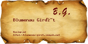 Blumenau Girót névjegykártya